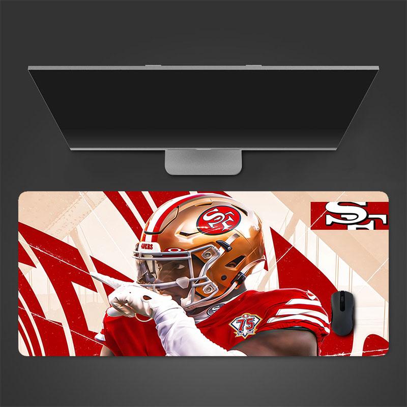 Fred Warner Mouse Pad, Large Gaming Desk Mat, Non-slip XXL Mousepad for Laptop & Tablet, Mini PC Playmat with Stitched Edges