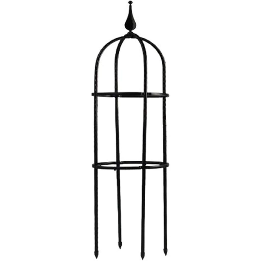 Tower Obelisk Garden Trellis, Durable Metal with Plastic Coating U-Shaped Plant Flower Support Stand Morning Glory Ivy Roses Clematis, Black