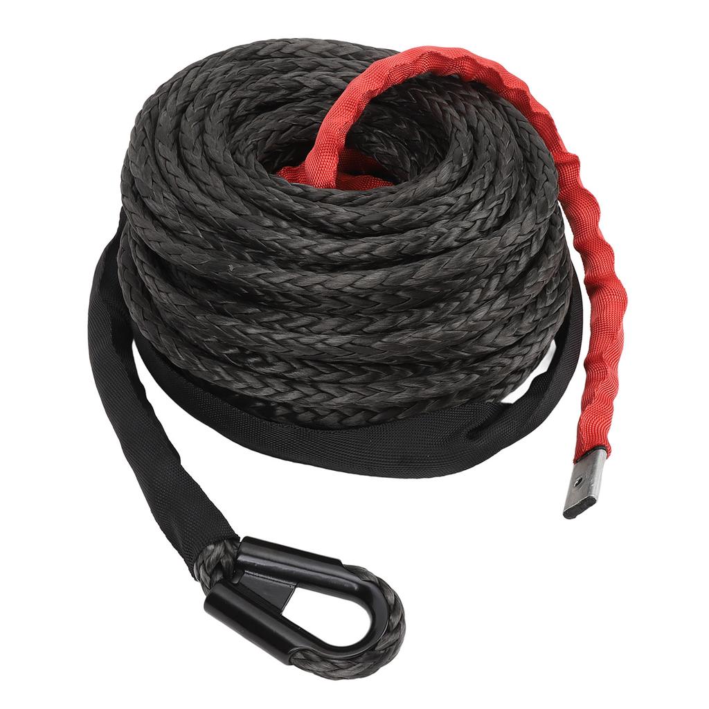 Synthetic Winch Rope with Protective Sleeve High Toughness 7.5T Strength 9.5mm X 25m for 4WD Off Road Vehicle ATV UTV