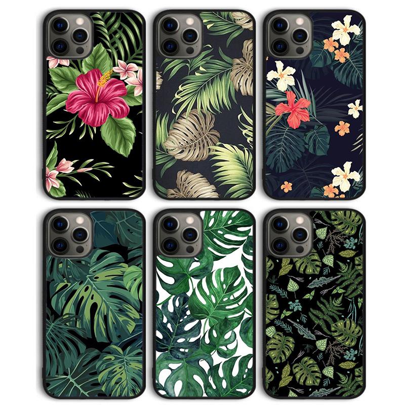 Monstera Flower Tropical Green Leaves Phone Case Cover for iPhone 17 Air 16 15 14 13 11 12 Pro Max PlusS Coque