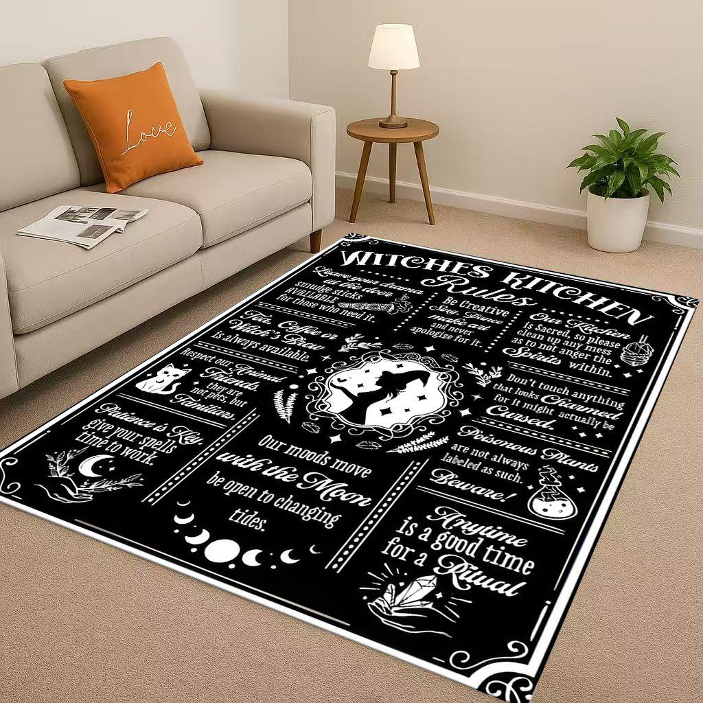 HD Retro Witch Spirit Ouija Board Art Living Room Non-Slip Area Rug Carpet for Bedroom Kids Playroom Sofa,Home Decor Doormat