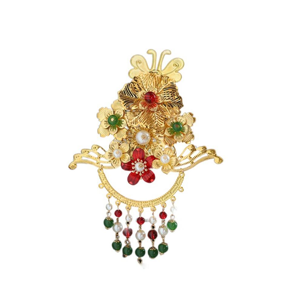 Золотая заколка для волос в китайском стиле, цветочная женская палочка для волос, аксессуары для волос, расческа для волос Hanfu, девочка