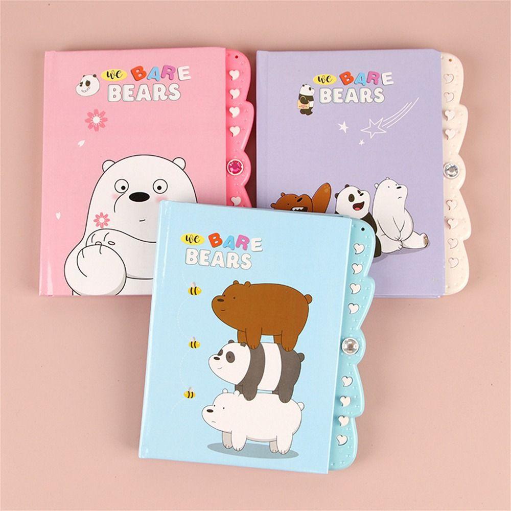 Stationery Cartoon Student Small with Lock Small Notebook Notepad Password Diary Password Notebook