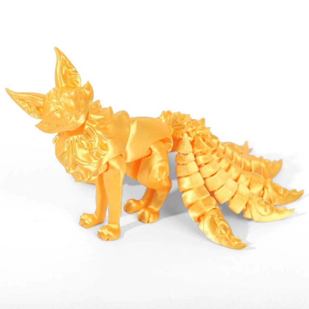 PLA 3D-печатная модель лисы, многосуставная, подвижная фигурка лисы, разноцветная, шарнирная фигурка животного, настольное украшение