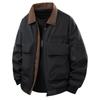 Mens Oversized Retro Workwear Jacket With Large Pockets Cotton Blend Loose Fit Outerwear