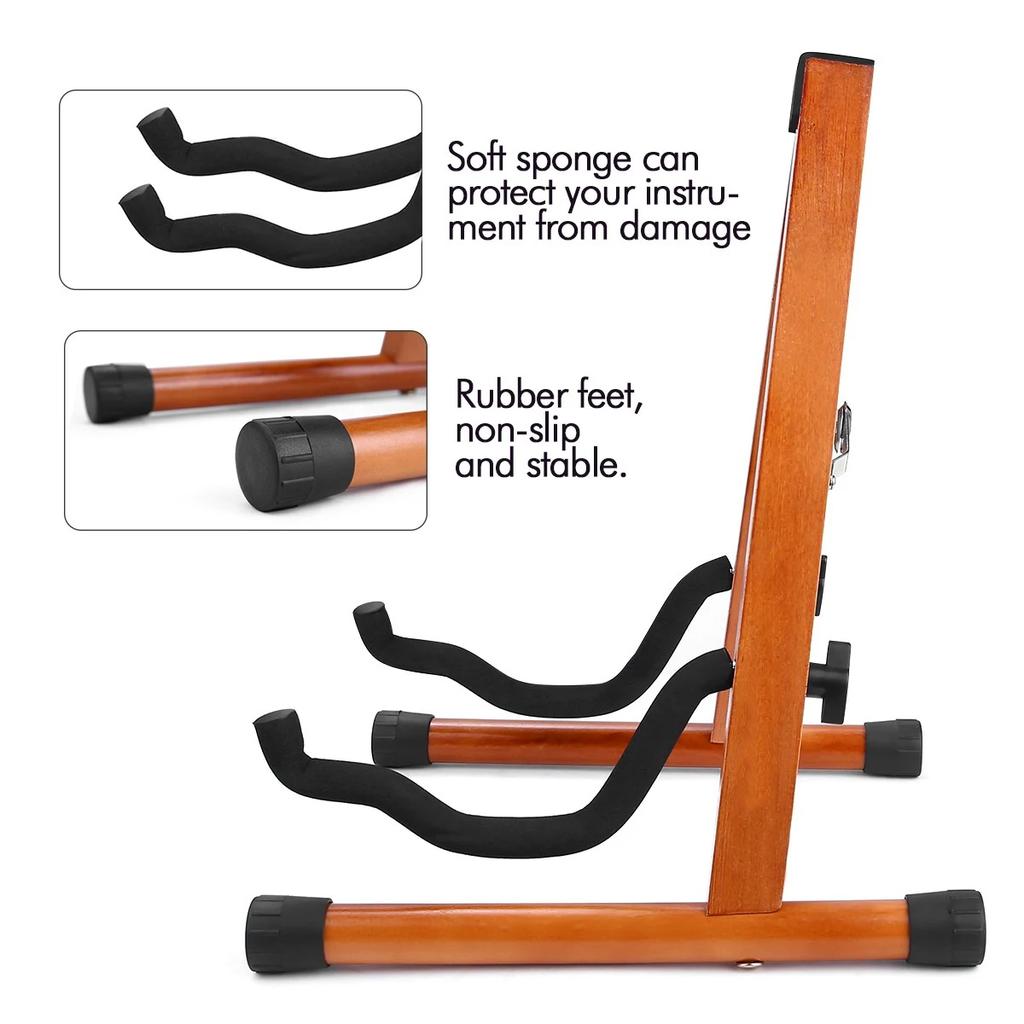 Портативная подставка для гитары из цельного дерева, съемный кронштейн для струнных инструментов из березы