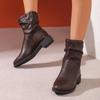2024 New Round Toe Versatile Women's Boots Spring and Autumn Flat Heels Comfortable Professional Outerwear Naked Boots for Women