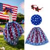 1 Set 4th July Goose Outfit, Stars And Stripes Goose Dress Star Sunhat Sunglasses, Patriotic Porch Goose Costumes Set for 23-Inch Goose Statue Holiday