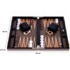 Engelhart- 250546 - Backgammon de luxe - 15 pouces - Plaqué en ronces de noyer et vernis