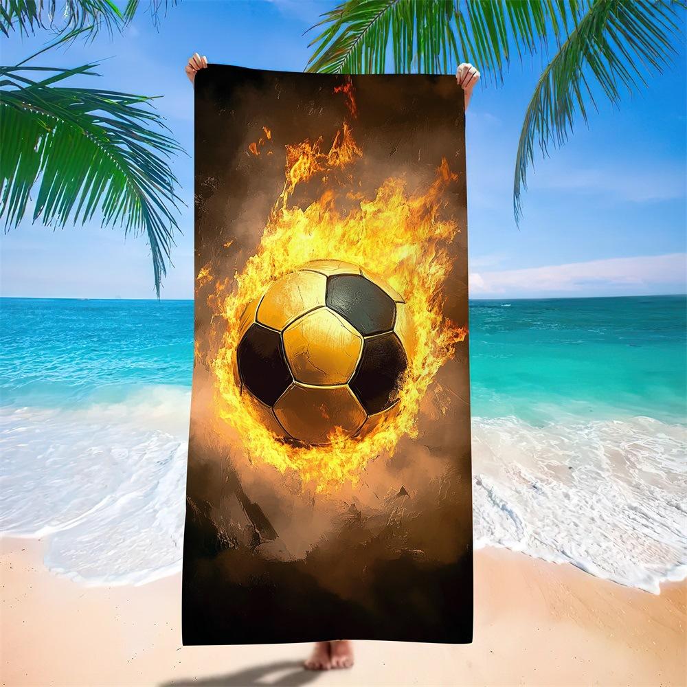 Water-Absorbing Portable Adult Football Beach Towel European, American And South American Bath Towel Digital Printing Factory