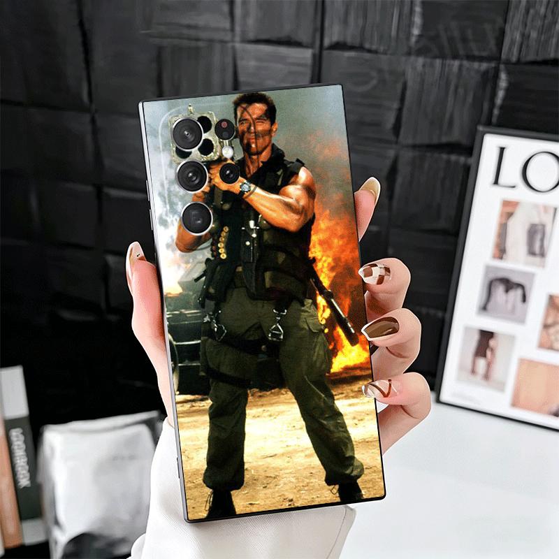 Terminator Arnold Schwarzenegger Soft Phone Case for Samsung Galaxy S26 S25 Edge S24 Ultra S23 Plus S22 S21 FE S20 Black Cover B