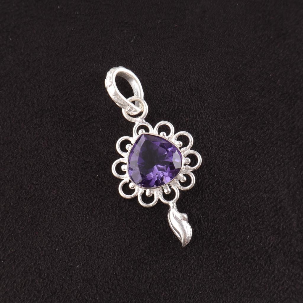 Iolite Gemstone Mother Gift Birthday Engagement Wedding Pendant Sterling Silver PP-4-9