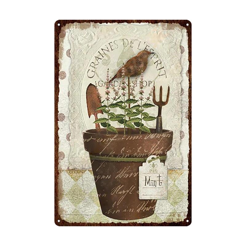 Металлическая жестяная вывеска с цветами в стиле ретро, ​​тарелки в стиле ретро, ​​роза, пион, лаванда, художественная табличка, винтажный постер, садовая комната, домашний Настенный декор, подарок