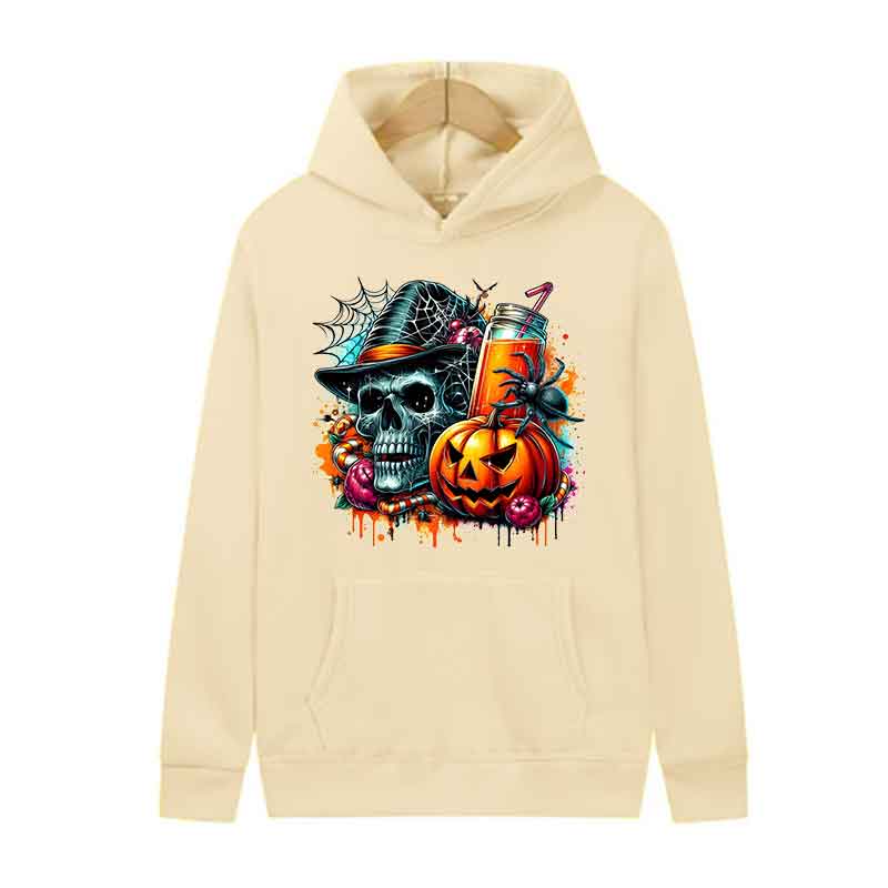 Men Women Spring Autumn Fashion Casual Hooded Sweatshirt Fashion Simple Hoodie Creative Halloween style Printing Top