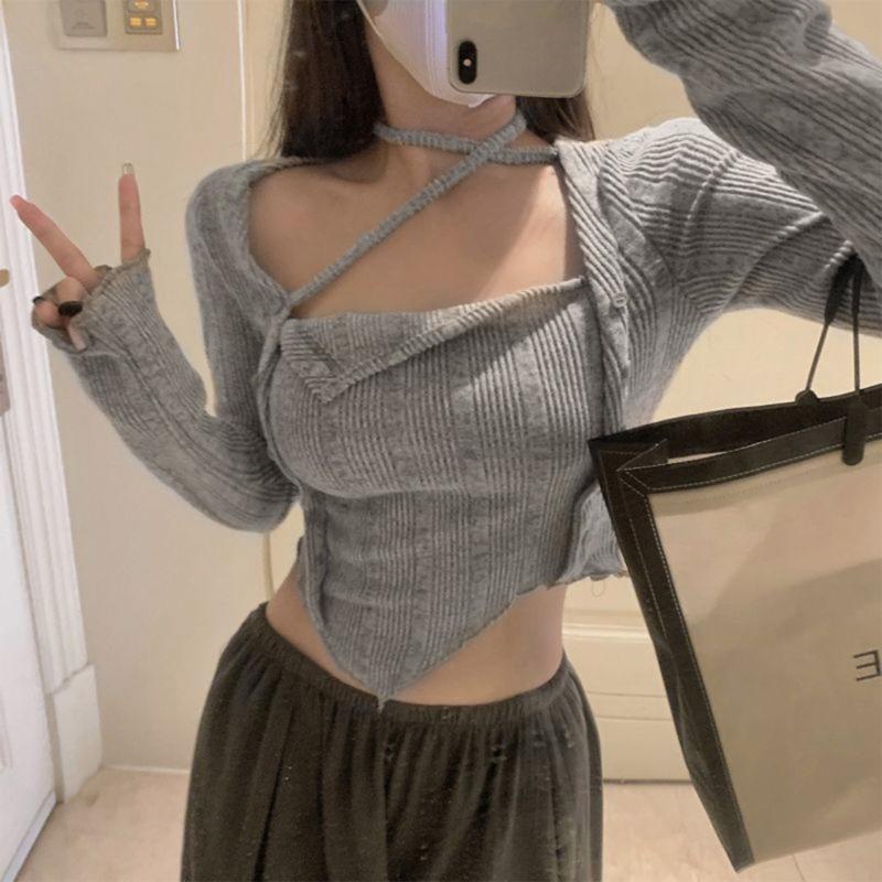 Женский тонкий свитер с напуском, удобный универсальный пуловер, рабочая рубашка, свитер с длинными рукавами, вязаный крючком, трикотаж