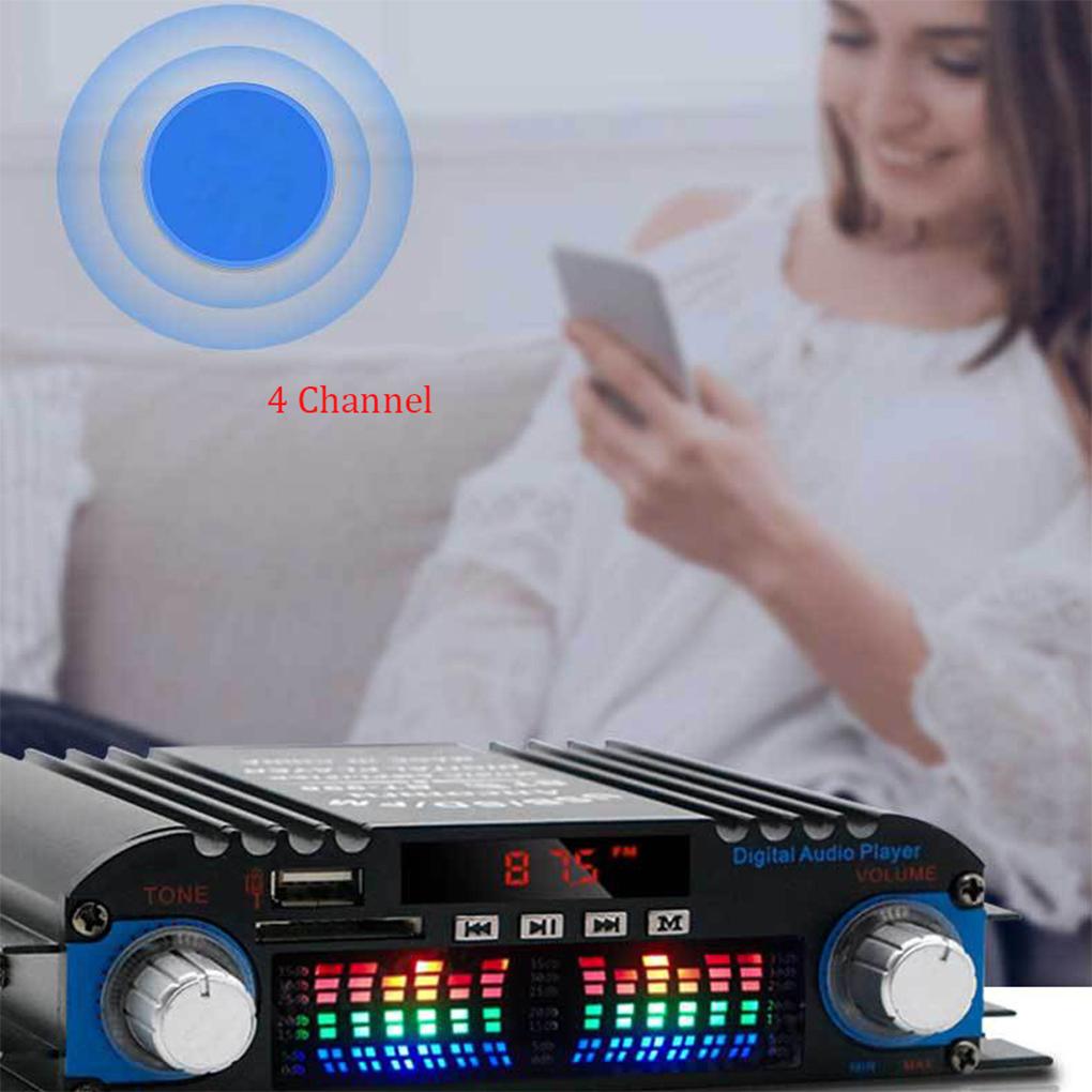 Усилитель звука HiFi, цифровой 4-канальный аудиоусилитель, Bluetooth-караоке-плеер, FM-радио, поддержка дистанционного управления