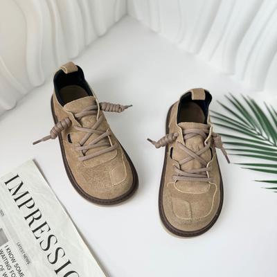 Осенние новые одинарные туфли женские кожаные на шнуровке на плоской подошве женские туфли мягкая подошва легкие и некрасивые повседневные туфли