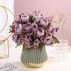 Искусственный цветок Широкое применение Улучшение дома Компактный букет 9 головок Искусственные пионы Красивые неувядающие