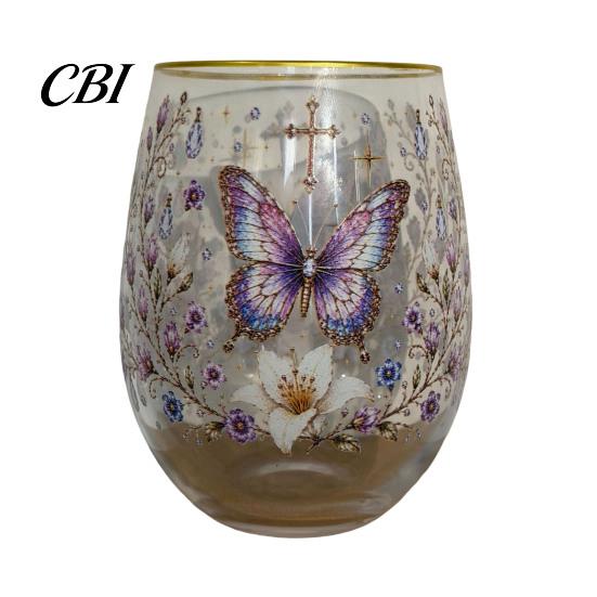 Artistic Kitchen Tableware Hummingbird Joy Tea Cup, Colorful Animal Tumbler, Floral Glass Ritual Sense Drinkware Golden Rim, Water for Coffee