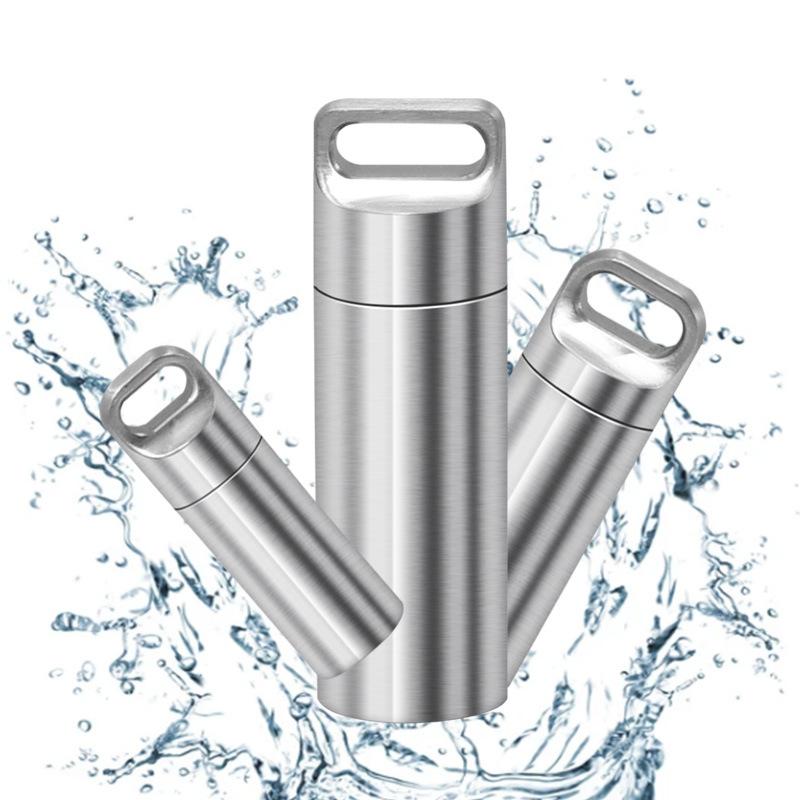 Stainless Steel Mini Sealed Waterproof Medicine Box Perfume Box Pendant EDC Environmental Protection Home Outdoor Medicine Box