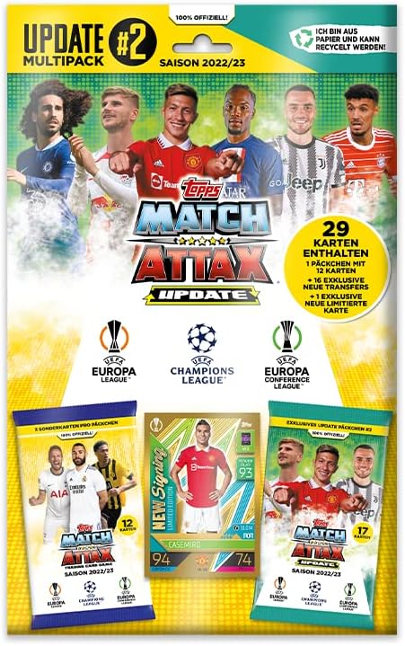 Topps match attax 22/23 - pakiet kolekcjonerski uefa champions pack 2