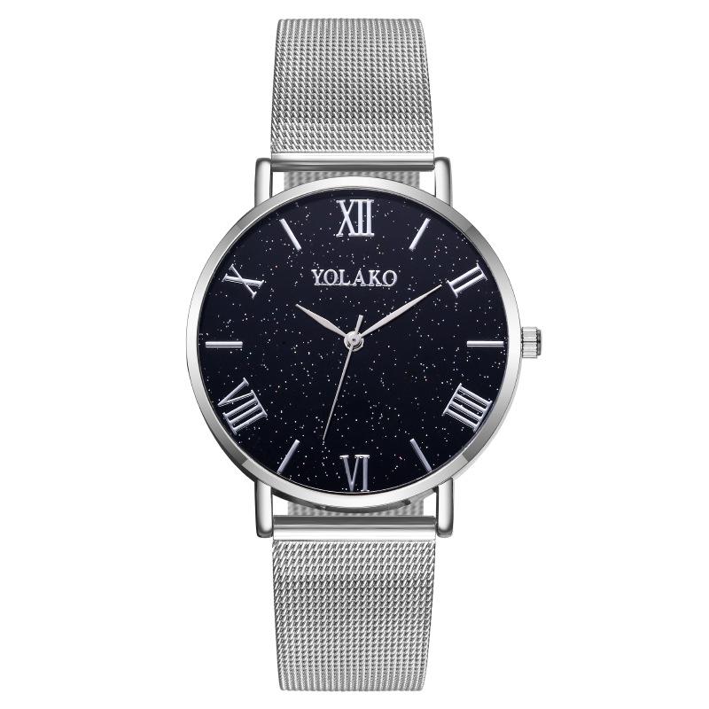 Звездное небо Римский узор, мужские часы, кварцевые часы, Милан с сетчатым ремешком обработка на заказ