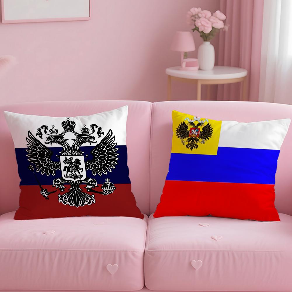 Флаг Президента России Наволочка с изображением флага России Короткий плюш Двусторонняя печать Декор для дома Машинная стирка Наволочка Подарок