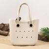 New Large Beach Bag Summer EVA Beach Basket Women's Picnic Handbag Hole Waterproof Handbag Shopping Shoulder Bag