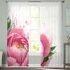 Розовый пион шифоновые прозрачные шторы для гостиной спальни украшения окна тюлевые шторы шторы