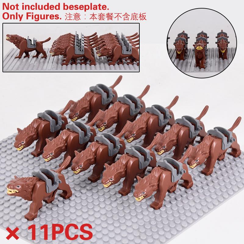 Medieval Orc Warrior Soldier LOTR Big Figure Uruks Warg Chariot Mount Building Blocks Bricks 3 Styles toys Gift for Collectors
