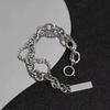 Fashionable Unisex Double Layer Bracelet Highend Alloy With Geometric Shapes