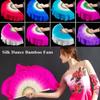 Hot Sell Long Imitation Dancer Practice Long Silk Fans Rayon Silk Fans Belly Dancing Fan Silk Fans