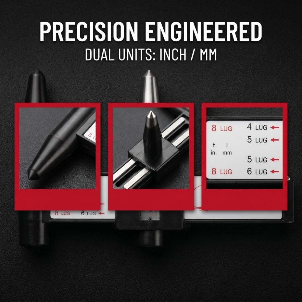4 5 6 8 Lug Wheel Bolt Pattern Measuring Tool ABS Wheel PCD Gauge Wheel Rim
