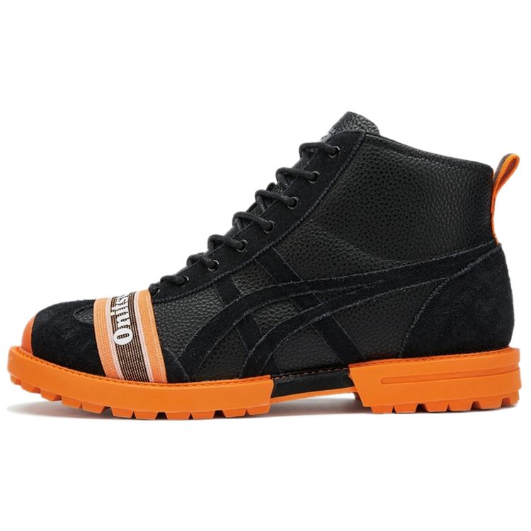 ONITSUKA TIGER Rinkan Retro Fabric Durable High-Top Casual Running Shoes Unisex Sneakers Black Orange 1183B843-001