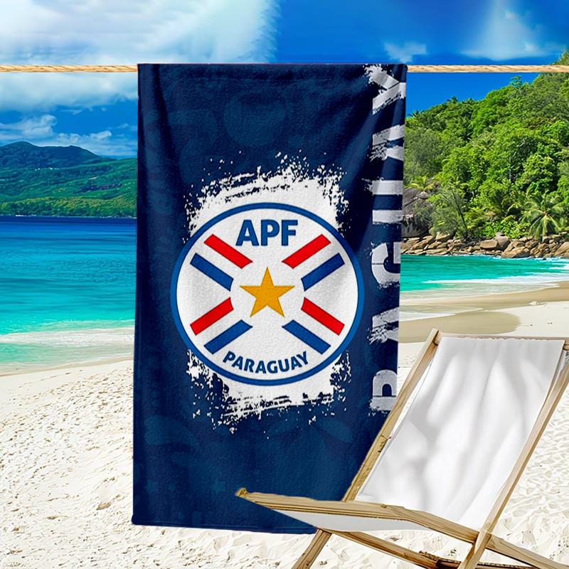 Paraguay Football Federation Emblem Microfiber Beach Towel, Lightweight And Quick-Dry, for Summer Travel, Beach Essential, Swimming Pool Outdoor