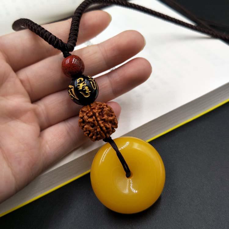 Этнический стиль бисерная подвеска из янтаря цепочка для свитера