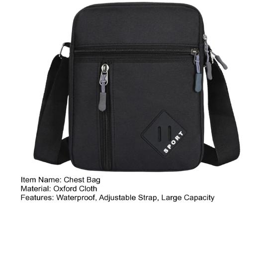 Men Messenger Bag Adjustable Strap Large Capacity Sling Pack Multi Pockets Waterproof Crossbody Shoulder Bag Satchel
