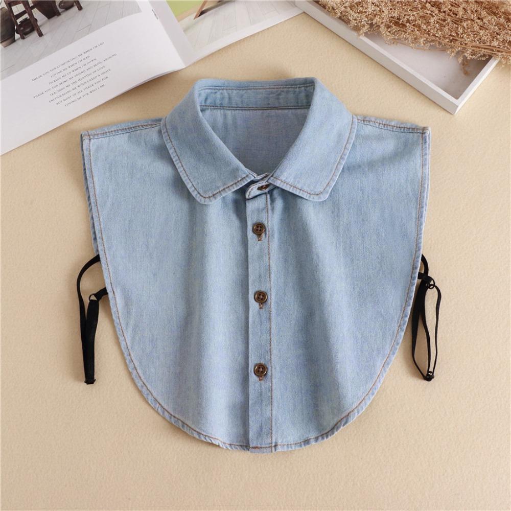 Detachable Denim Fake Collar Sharp Collar False Blouse Collar Adjustable Neckline Decorative Shirt
