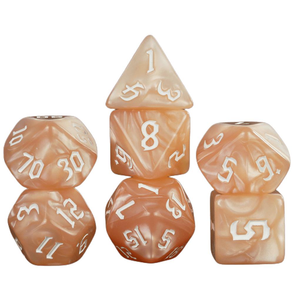 Набор кубиков DND 7 шт. Мраморный эффект Многогранный D4-D20 для игры Gargons Ролевая игра DND Настольная игра