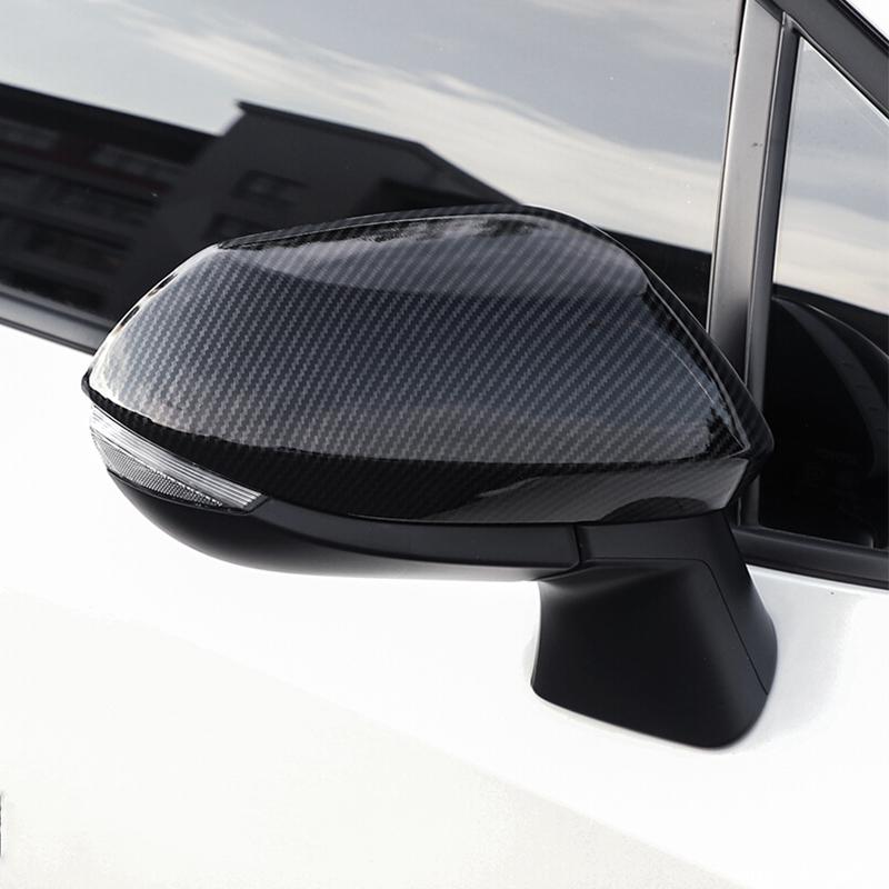 For Mazda 2 Hybrid Version 2024 ABS Carbon Black Door Rearview Mirror Shell Frame Decorative Cover Trims Car Styling Accessories