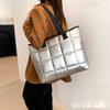 Black And Silver Korean Style Trendy Shoulder Bag Vintage Handbag For Women With Spacious Capacity