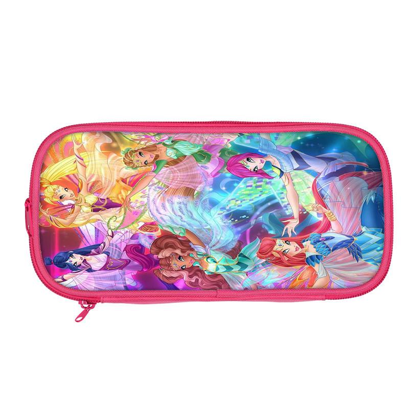 Winx Club Magic Reprint Polyester Pencil Box With Multiple Compartments For School