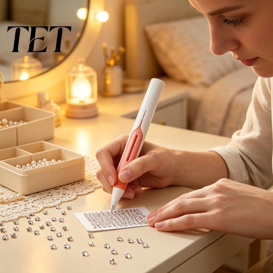 Rhinestone Art Bead Dispenser Automatic Dispenser, Painting Applicator Tool, Wax-free Reloadable Drill Pen for 2.8mm Round Drills