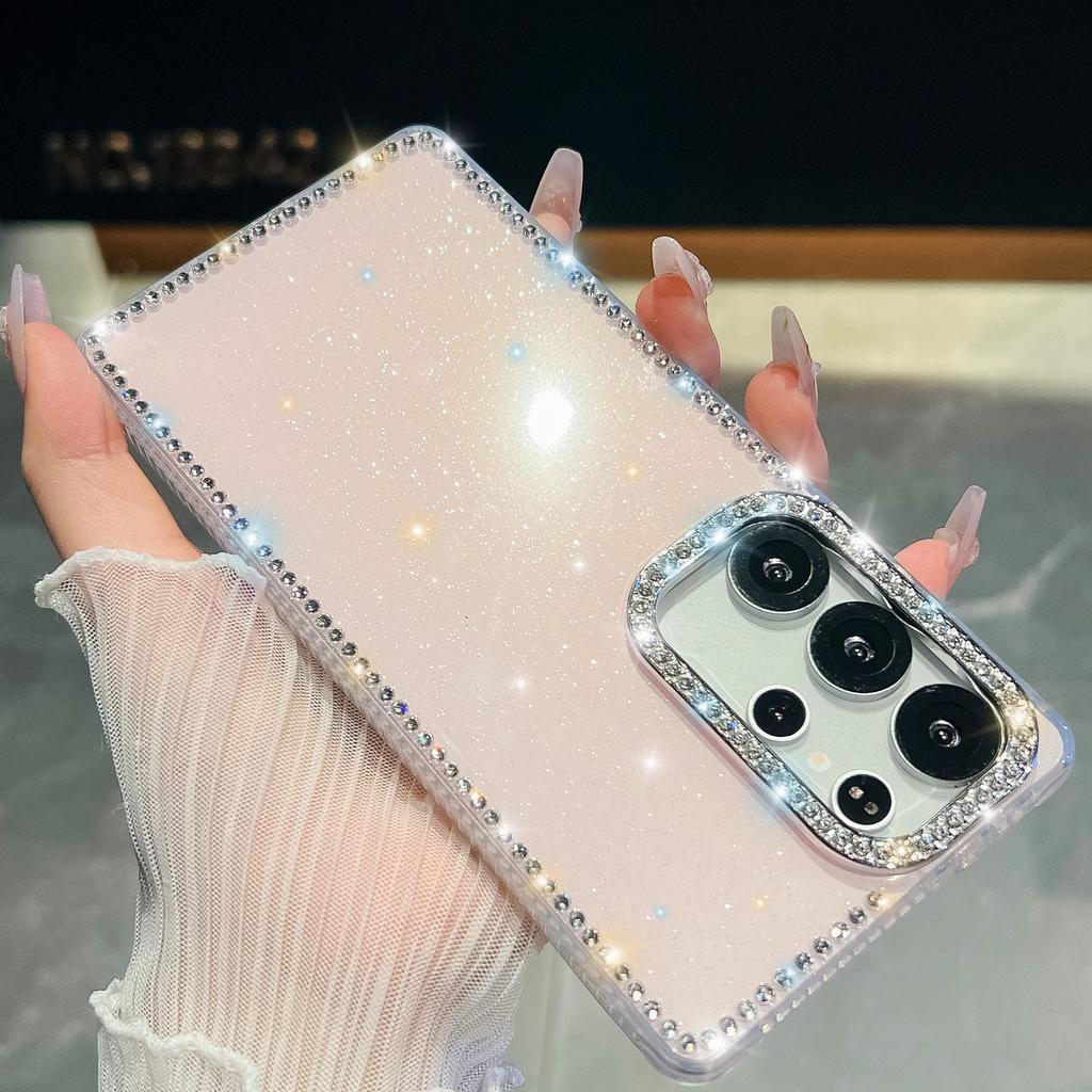Flash Diamond IMD Technology Suitable for Three S25ultra Mobile Phone Case S24FE Transparent Star A56 New Soft Shell