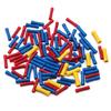 100PCS Bag Pack Fully Insulated BV Butt Splice Connectors, Long Tube Wire Joint Cold Crimp Cable Splices Terminals