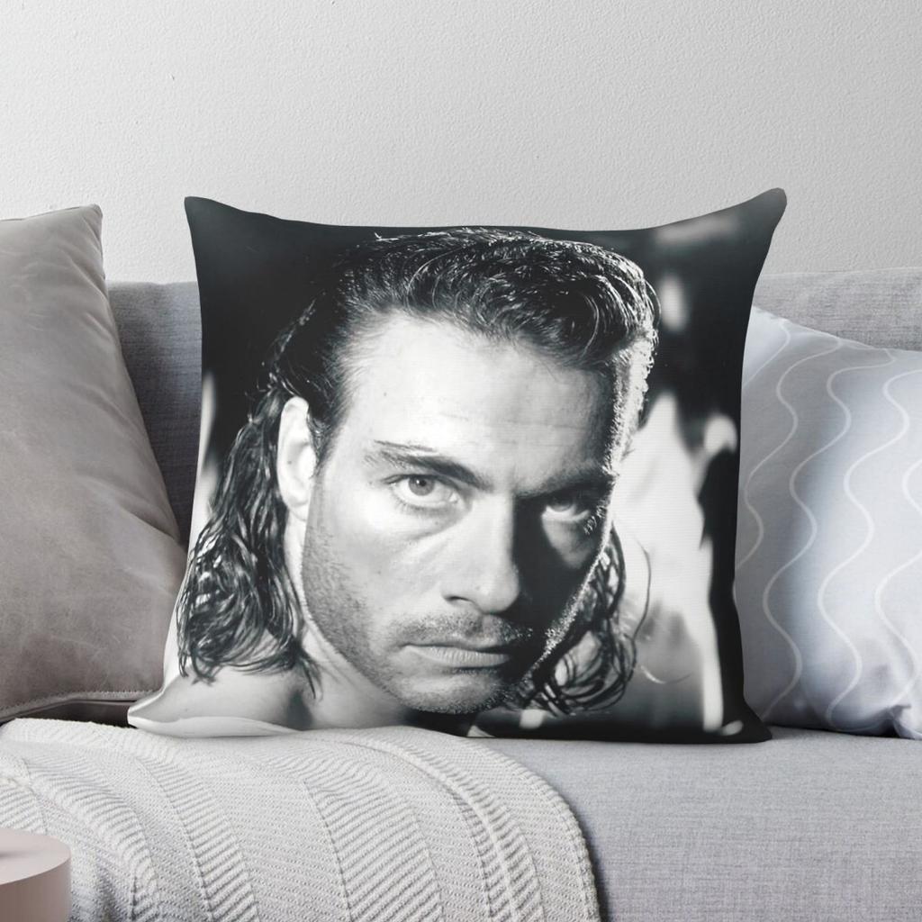 Jean Claude Van Damme Square Pillowcase Polyester Linen Velvet Pattern Zip Decorative Pillow Case Bed Cushion Cover 45x45