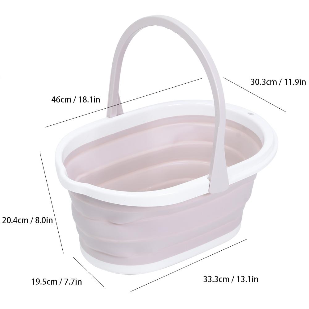 Portable Household Folding Mop Cleaning Water Bucket Barrel for Home Bathroom Use Light Pink