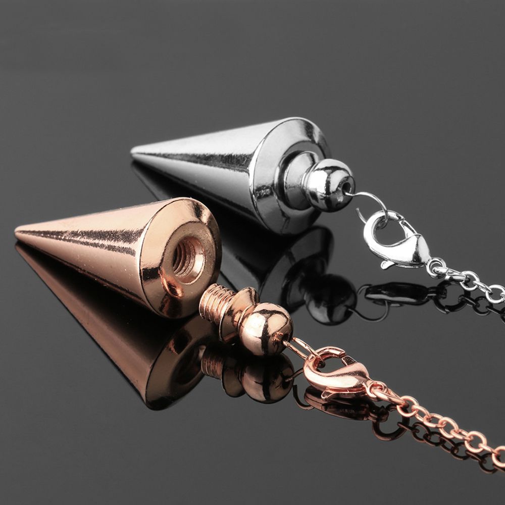 Gift Dowsing Fashion Jewelry Rose Gold Reiki Pendulum Pendant Cone Pendule Reiki Metal Amulet