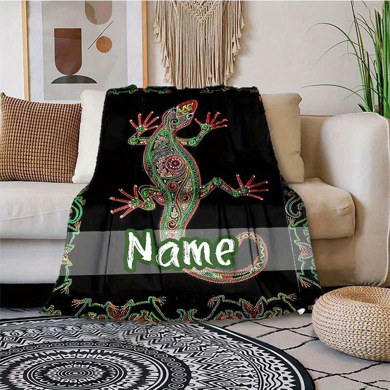 Green Gecko Customize Your Name Blanket Warm Comfortable And Soft Blankets Are Suitable For Home Lunch Break Blanket Office Sofa Sofa Gift To