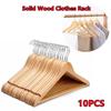 10 шт. деревянные вешалки из цельного дерева, бытовая вешалка для одежды, нескользящая, не оставляет следов, подвесной шкаф, деревянная деревянная подвесная полка для одежды